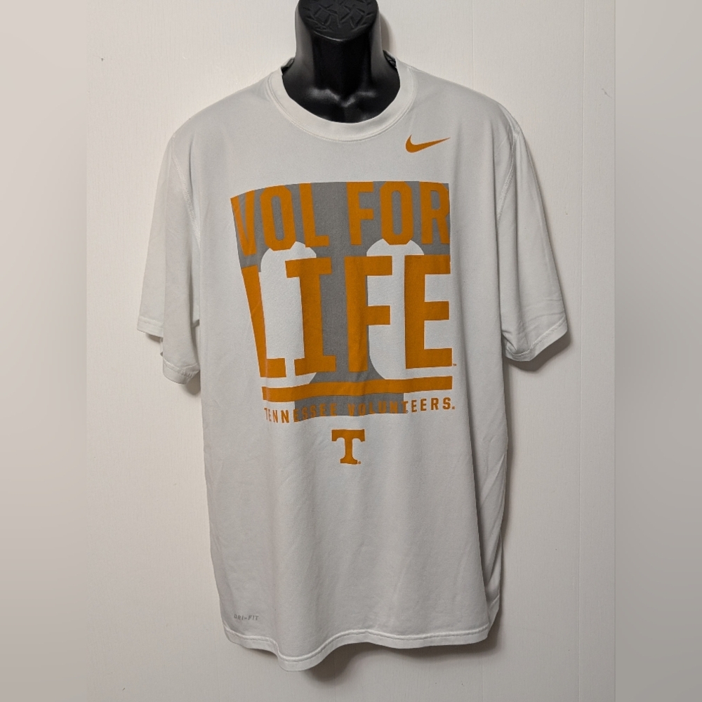 Men's Nike Tennessee Volunteers Dri Fit Shirt Vol For Life White Size XL
